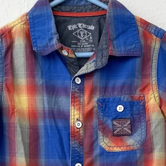 EPIC THREADS PLAID BUTTON DOWN SHIRT 6 - Picture 3 of 5